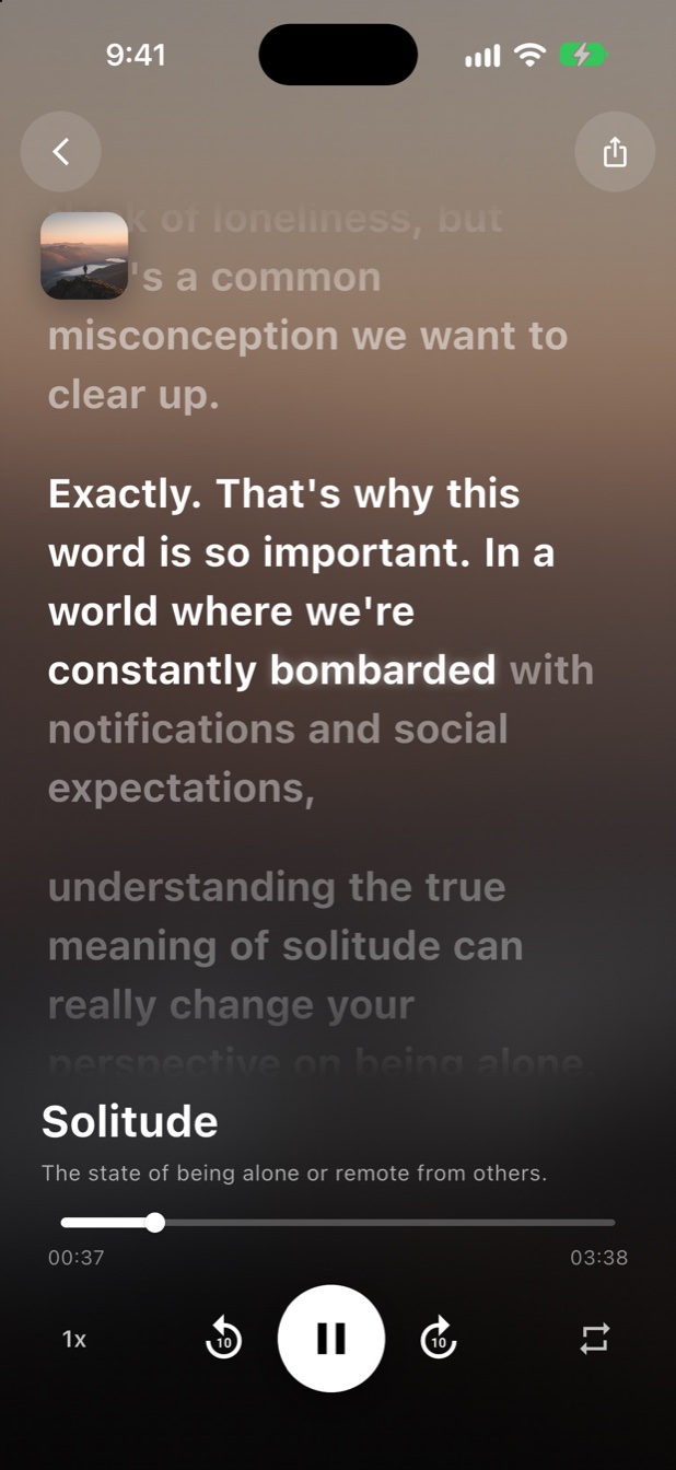 Podcast player: two hosts explain the word